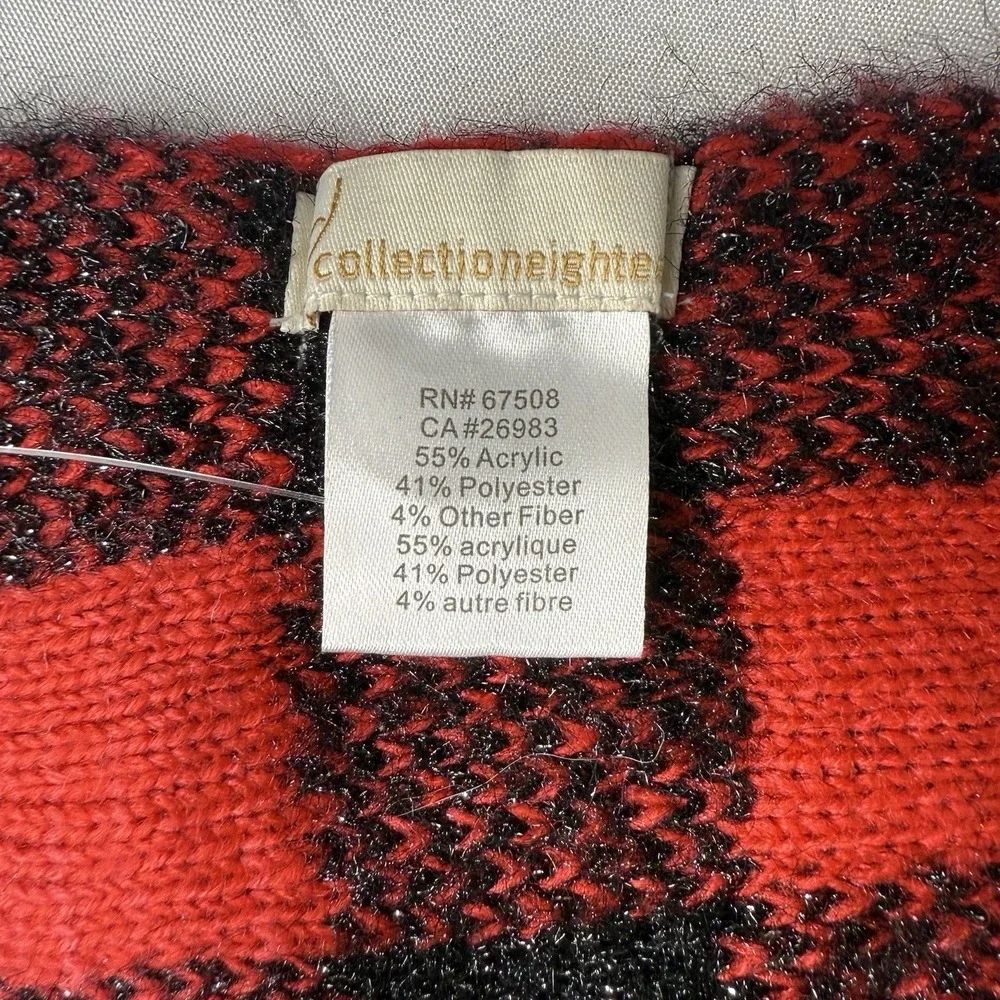 Collection Eighteen Red Plaid Rectangle Scarf Cabincore Christmas‎ Holiday